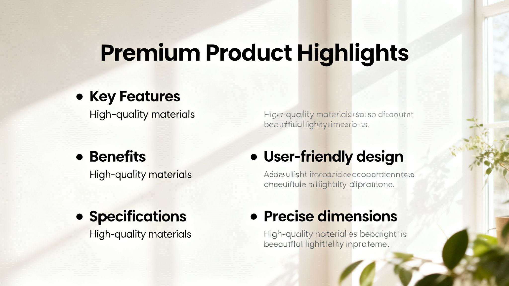 A split-screen image showing a confusing, dense block of text on one side and a clean, well-formatted product description with bullet points and bold text on the other.
