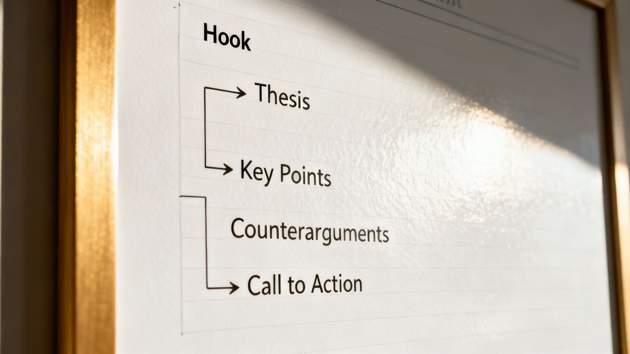 A person drawing a blueprint on a large piece of paper on a wooden desk.