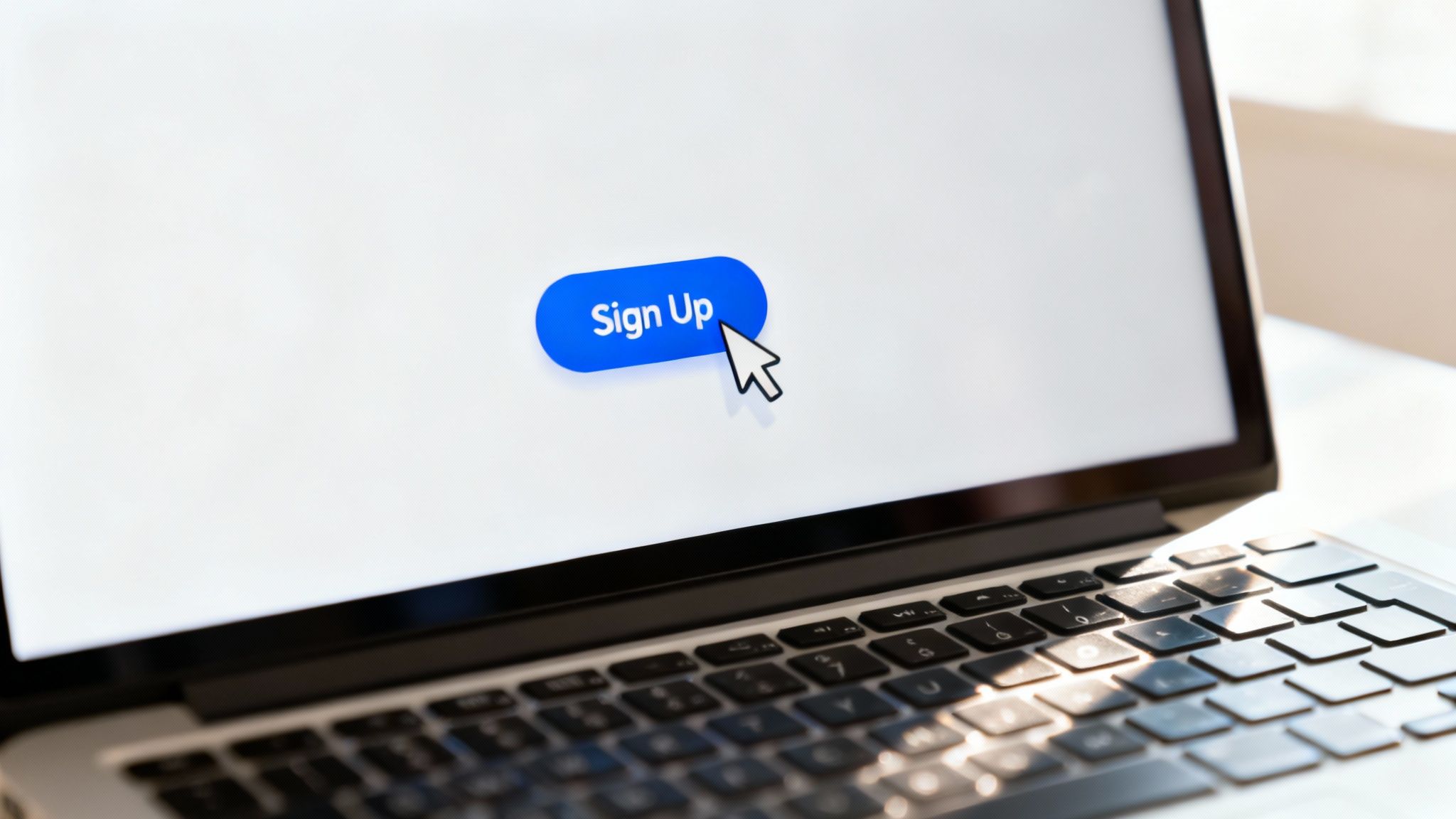 Sign Up CTA example on a webpage