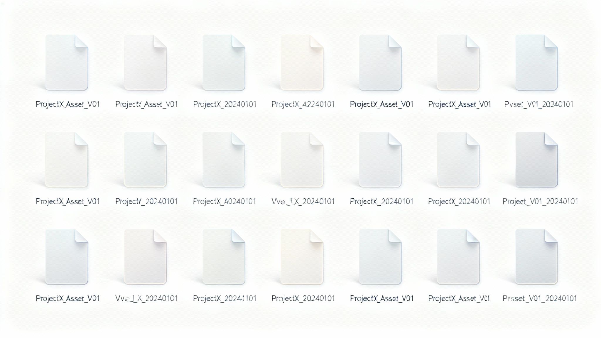 A person at a desk organizing digital files on a computer screen, symbolizing the order brought by standardized file naming conventions.