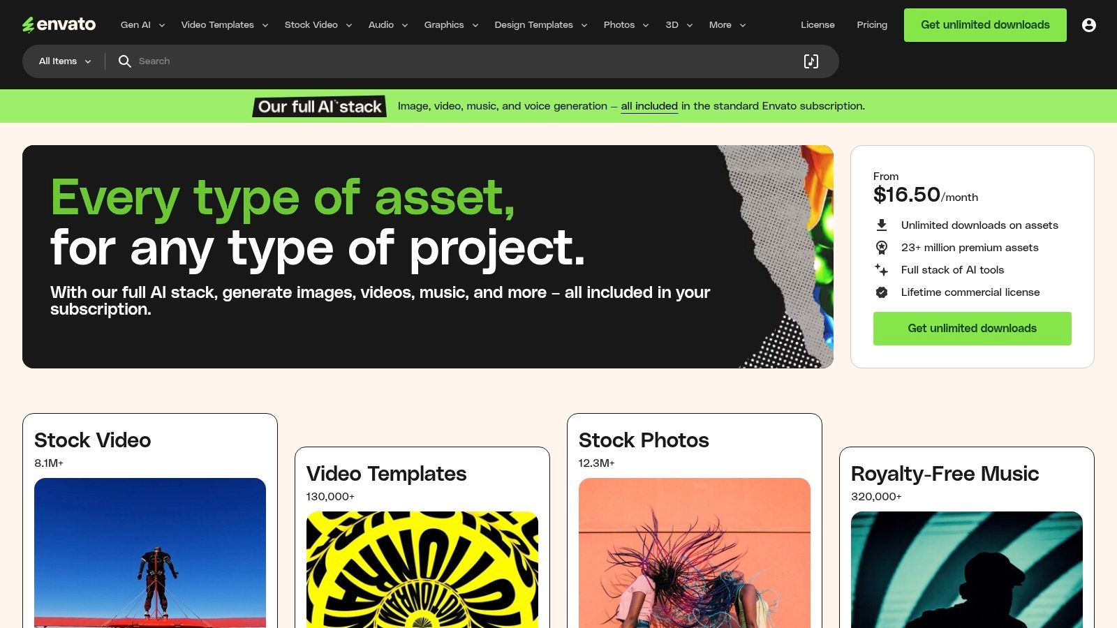 Envato Elements email template selection