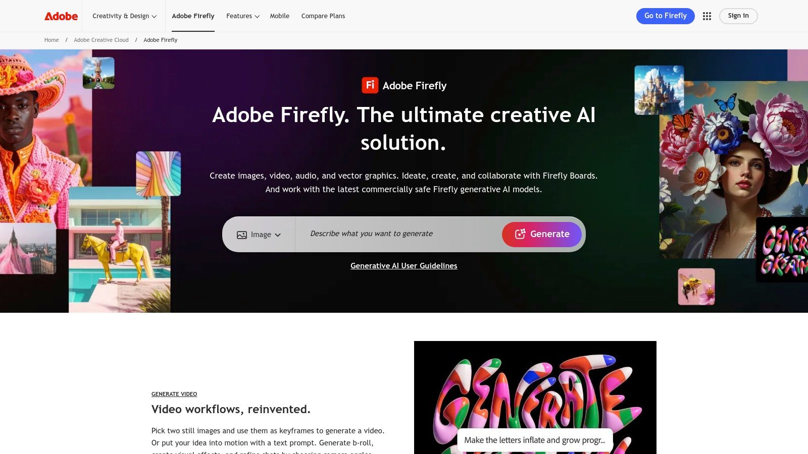 Adobe Firefly (in Creative Cloud and Adobe Express)