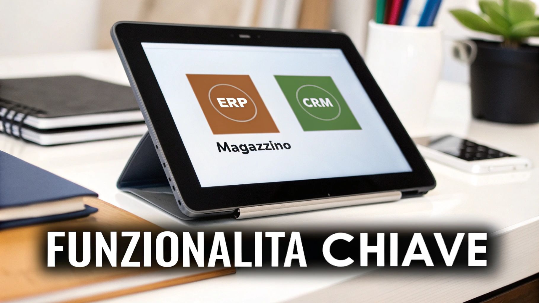 Una schermata di un software gestionale per PMI mostra dashboard e grafici con le funzionalità chiave