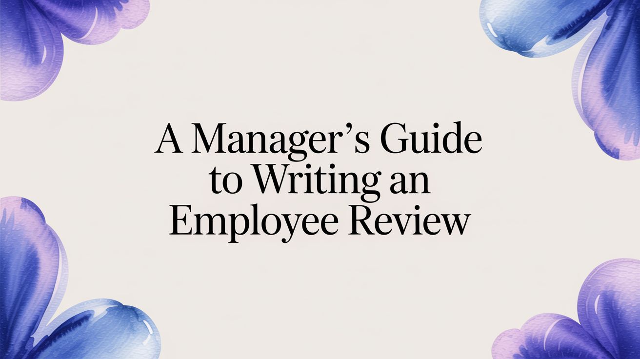 A Manager's Guide to Writing an Employee Review