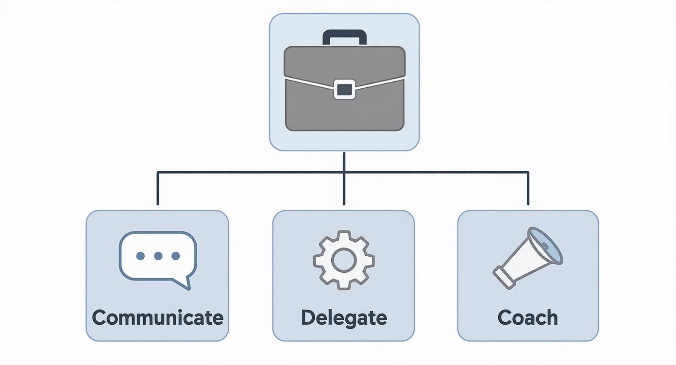 Infographic about management skills for new managers