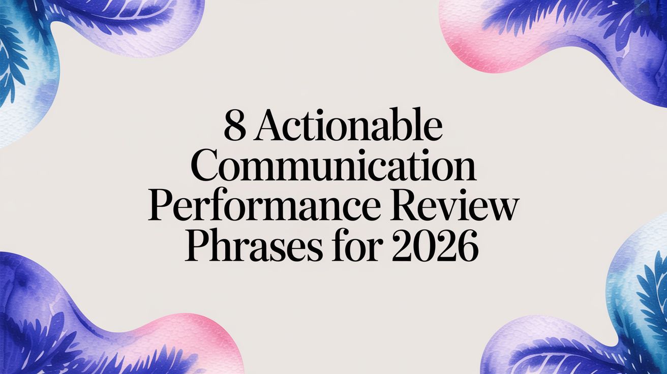 8 Actionable Communication Performance Review Phrases for 2026