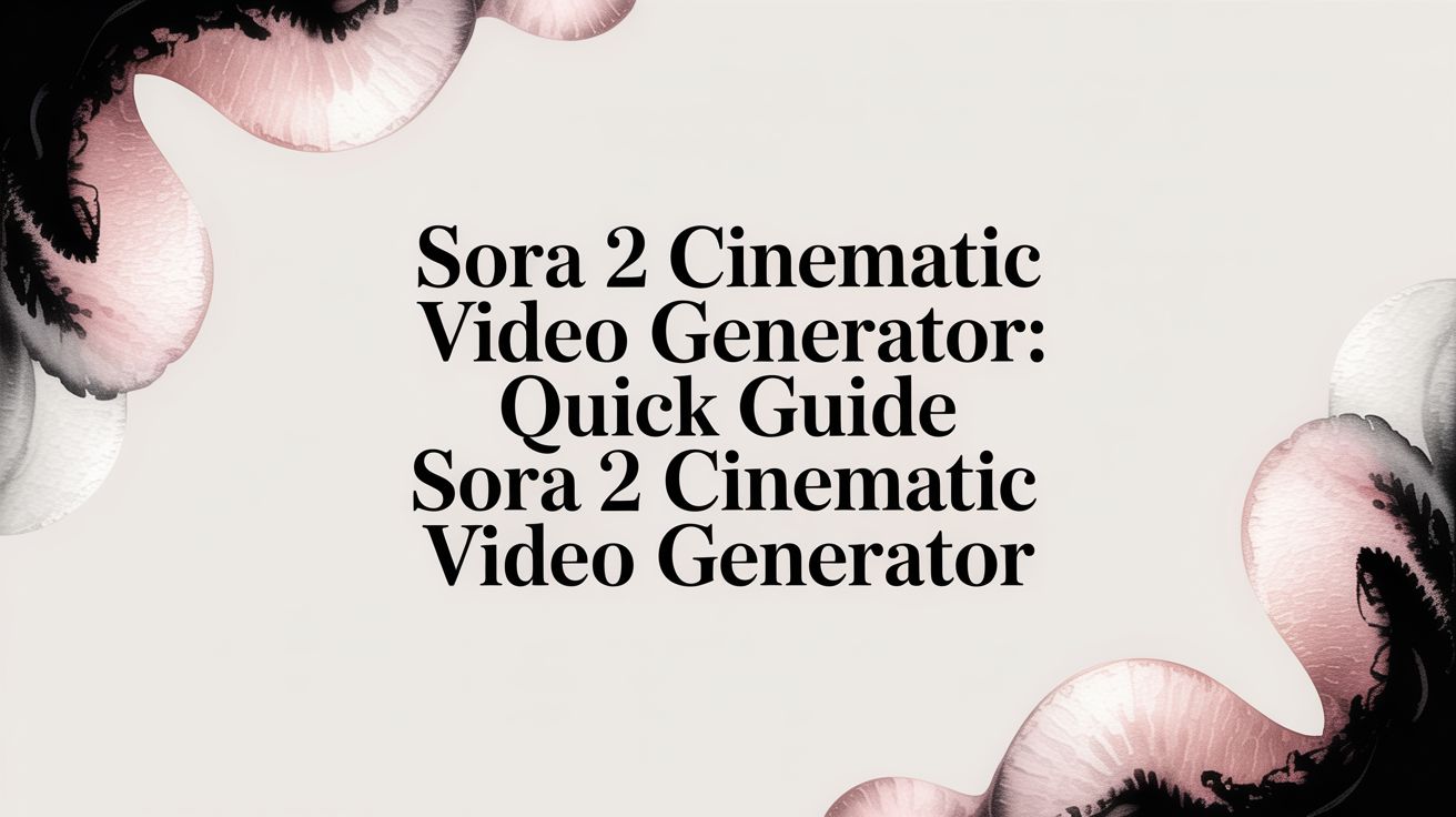 Sora 2 Cinematic Video Generator: Your Quick Guide to Professional AI Video