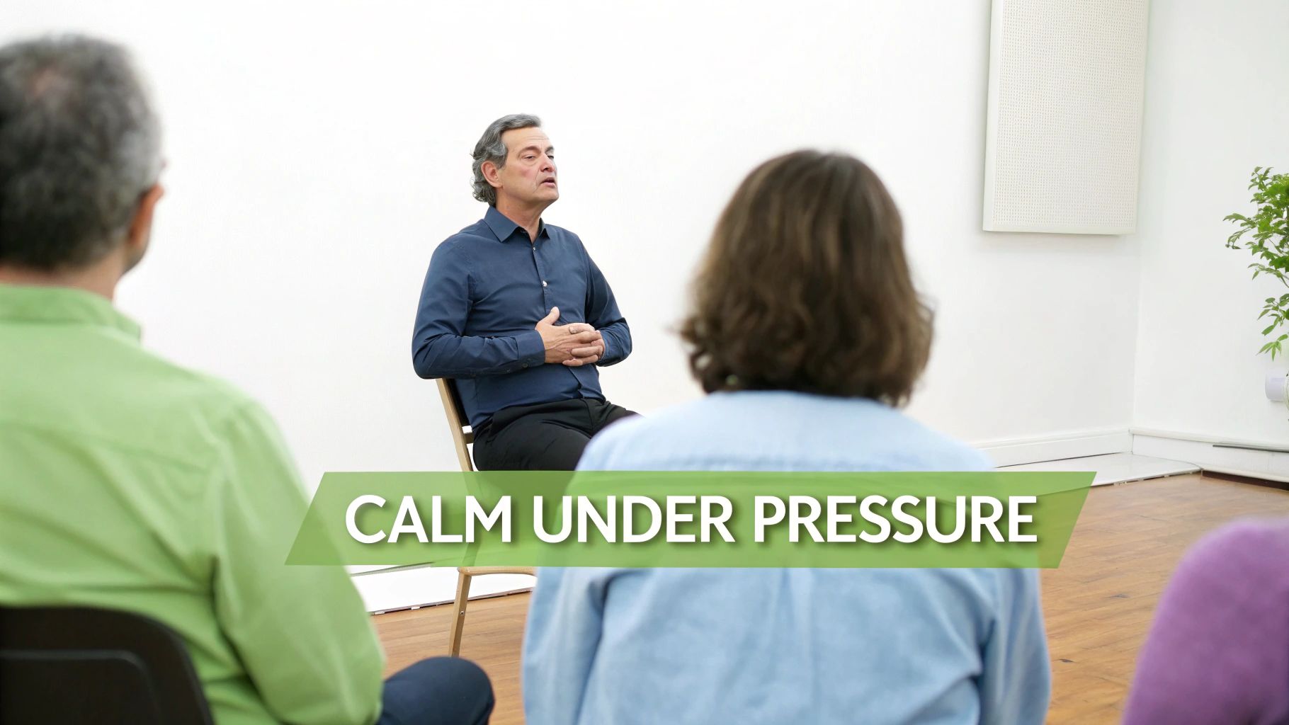 An executive woman looking thoughtful and composed, representing a leader who has regained balance and clarity.