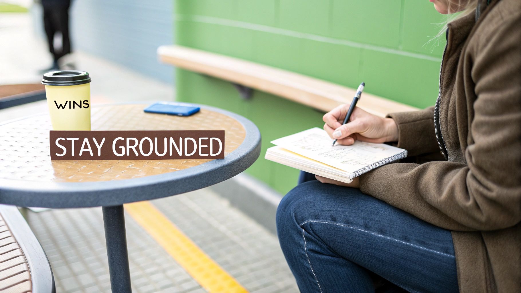 A woman stands confidently, embodying the strength required for a major life transition.