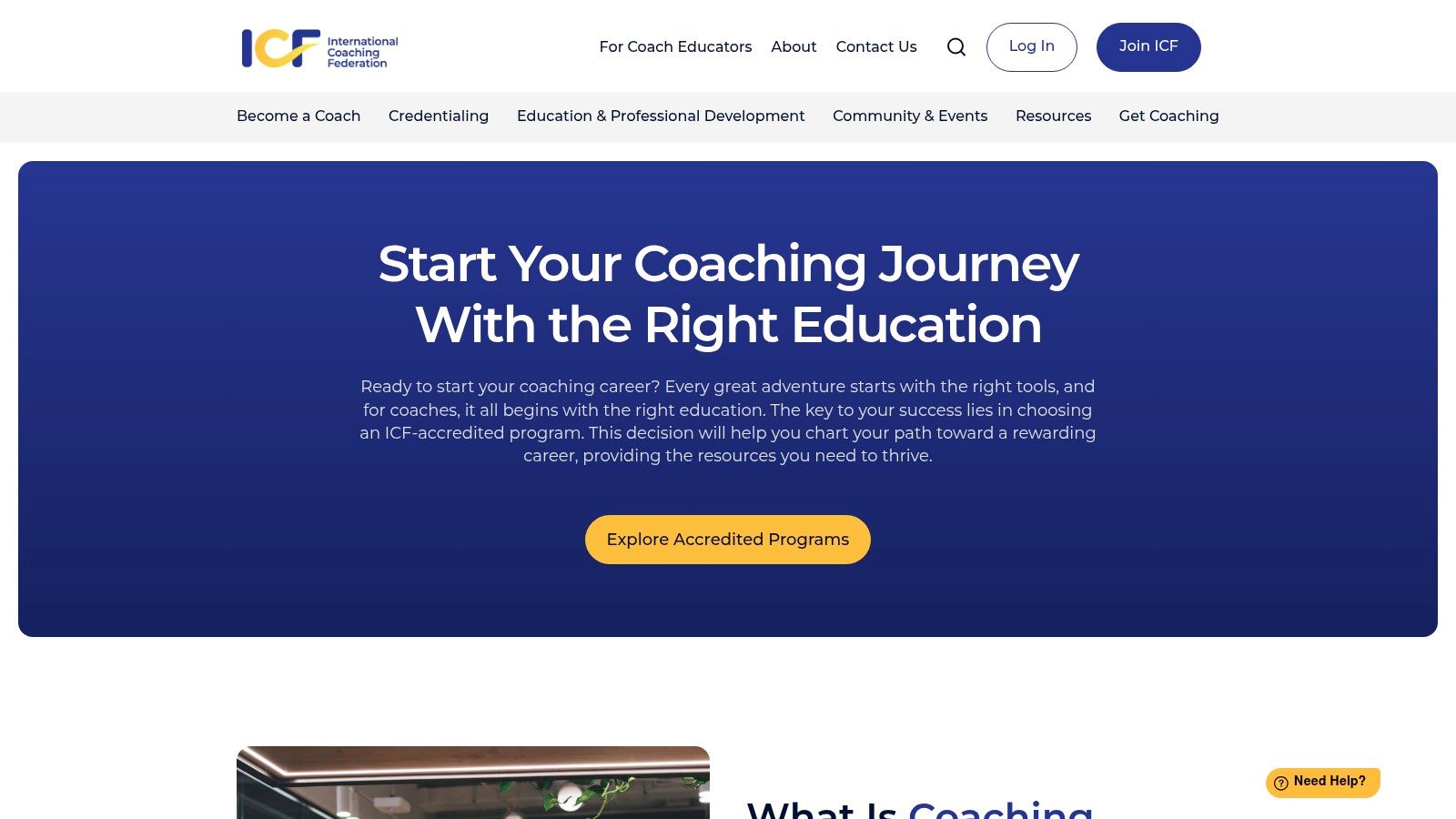 International Coaching Federation (ICF) – Education Search Service (ESS)