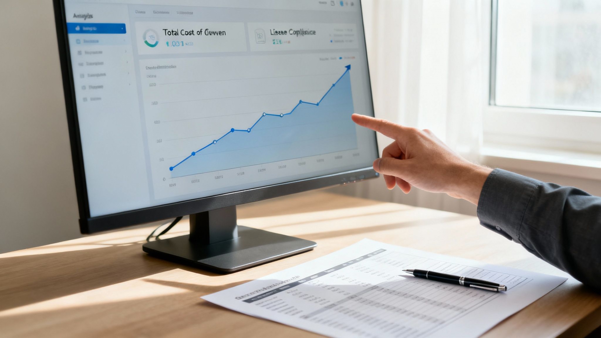 A dashboard showing various charts and graphs representing data analytics.