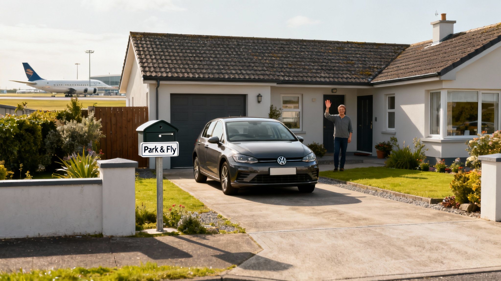 A person using a smartphone to book parking, representing the convenience of modern parking solutions.