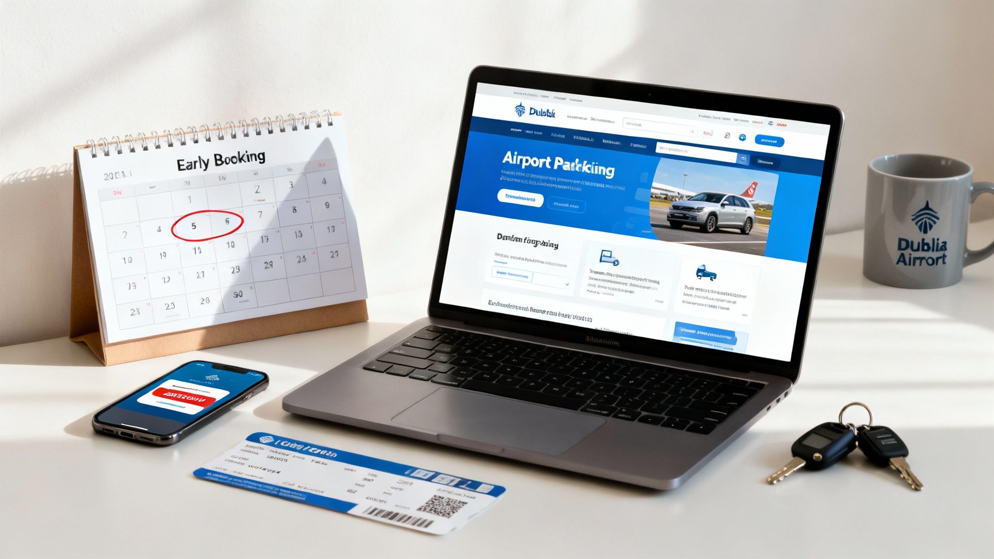 Traveller checking their phone for deals while waiting with luggage.