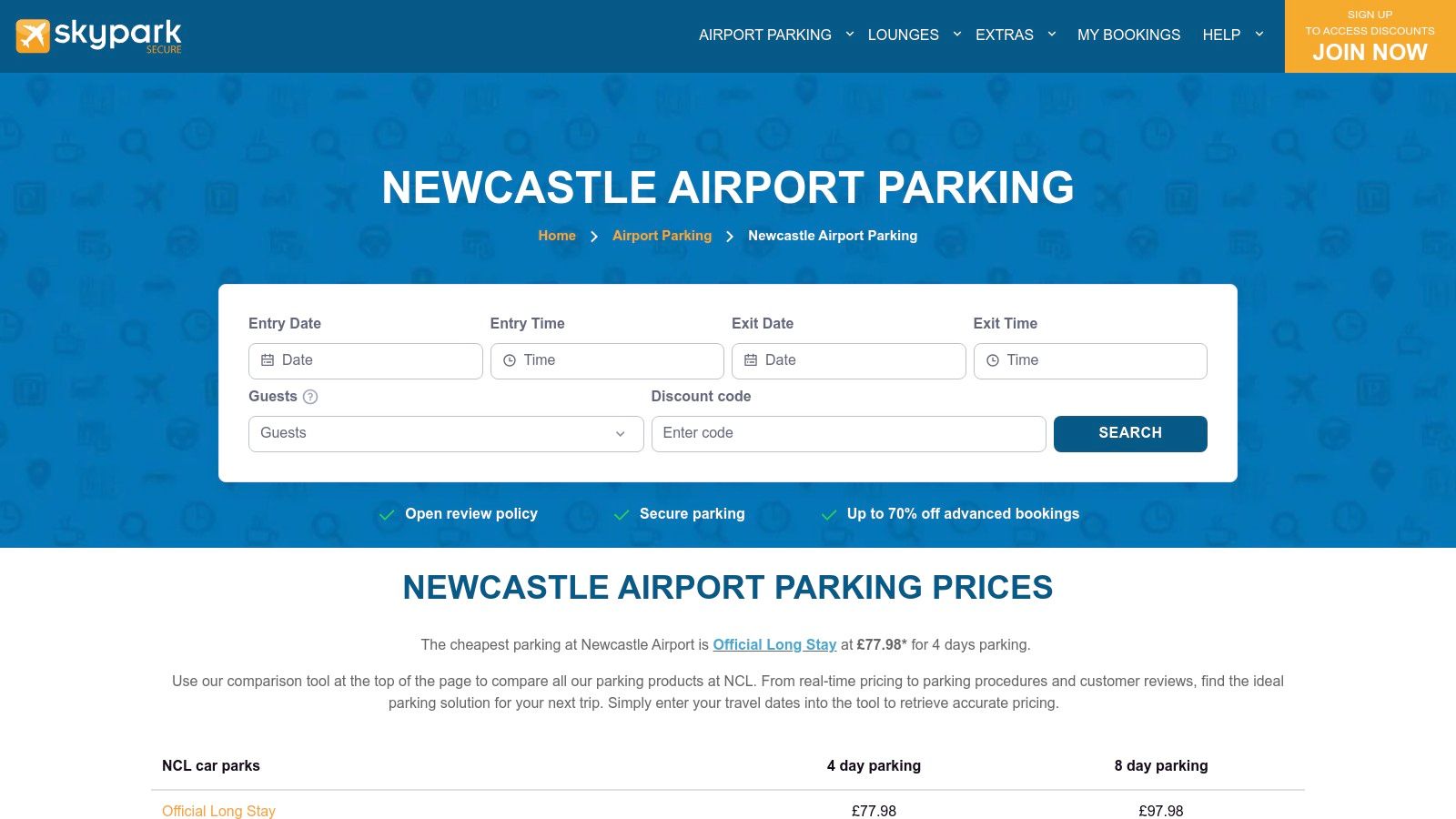 SkyParkSecure - Newcastle Airport parking