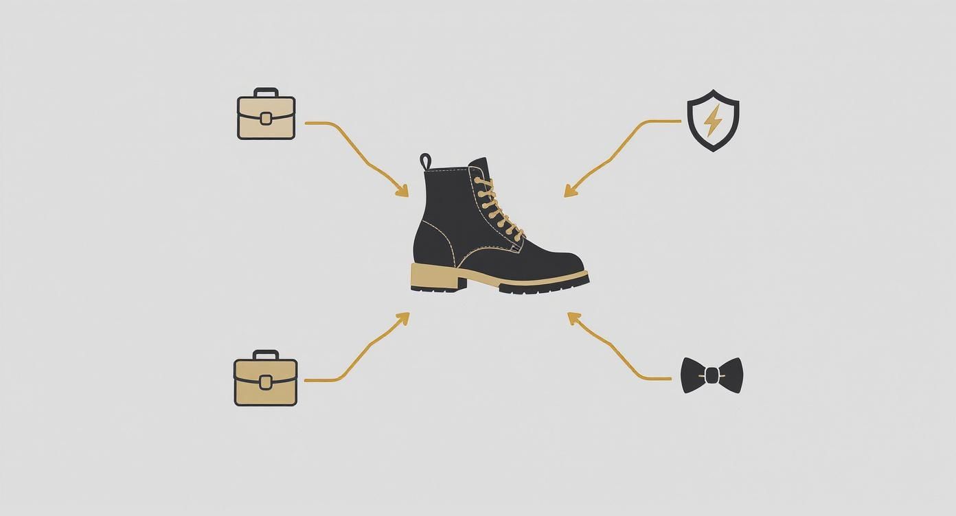 Infographic about black dress boots