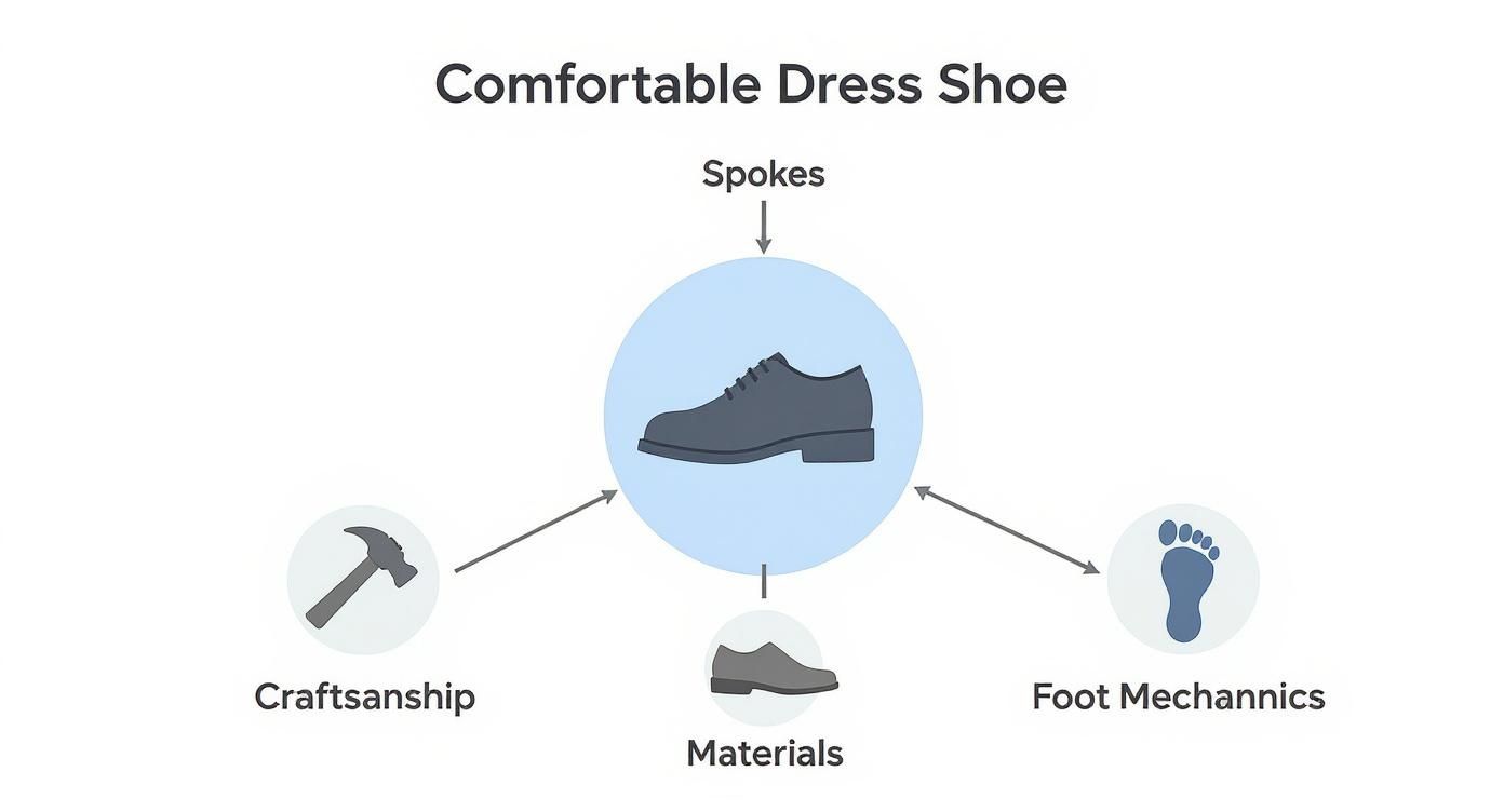 Infographic about comfortable dress shoes for men
