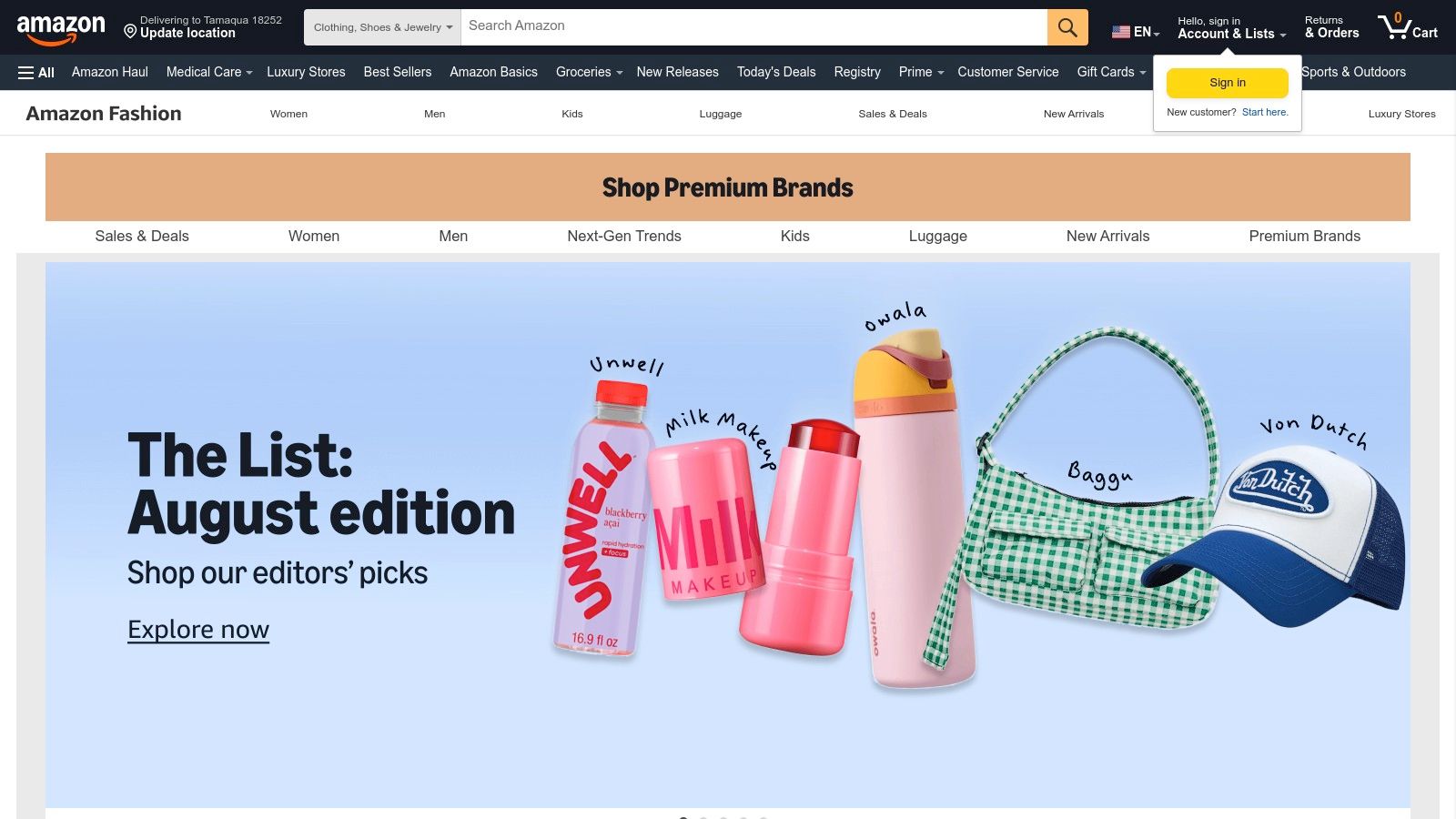 Amazon Fashion (including Luxury Stores on Amazon)