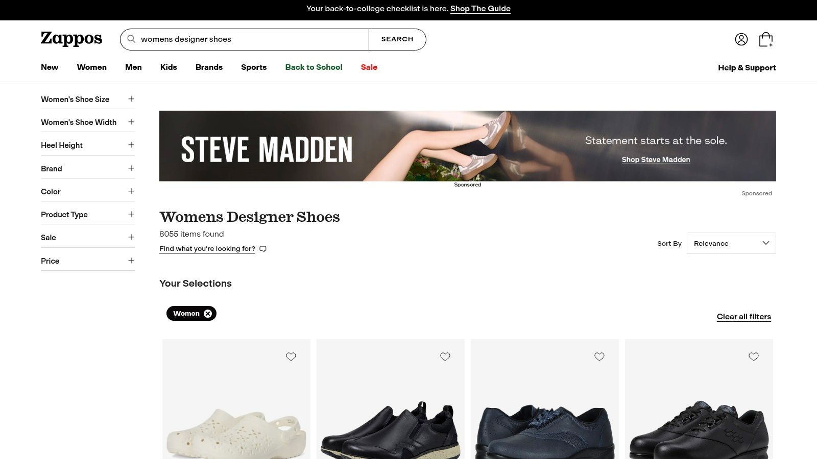 Zappos (Women’s Designer Shoes)