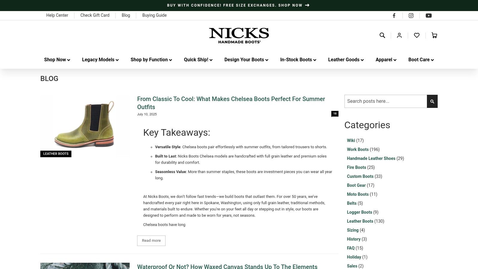 Nick's Boots Blog