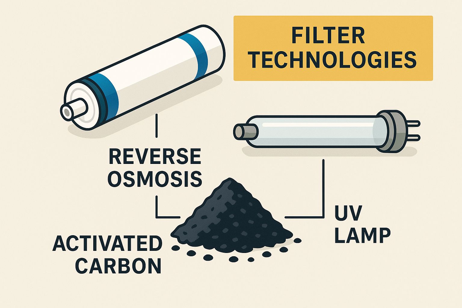 Infographic about drinking water filtration systems for home