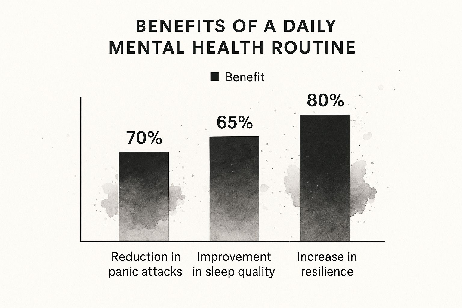 Infographic about daily routine for mental health