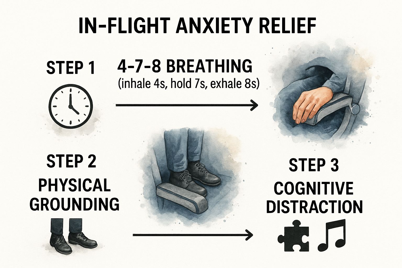 Infographic about how to deal with turbulence anxiety
