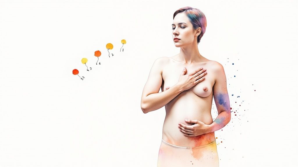 A person sitting calmly by a tranquil lake, embodying a sense of present-moment peace.