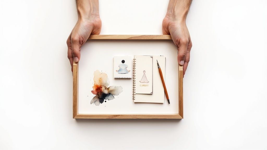 A person sitting peacefully on a dock, looking out at a calm lake and mountains, representing a journey toward healing and relief from anxiety.