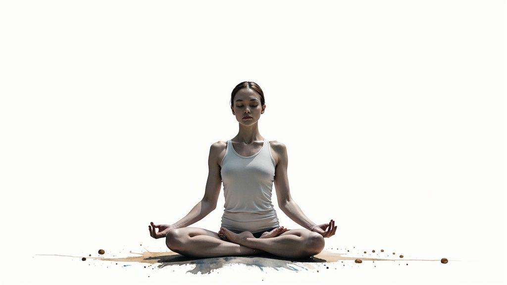 A person sitting calmly by a tranquil lake, embodying a sense of peace amidst potential chaos.