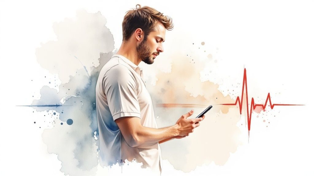 A heart-shaped stethoscope resting on a medical chart, symbolizing the link between anxiety and heart health