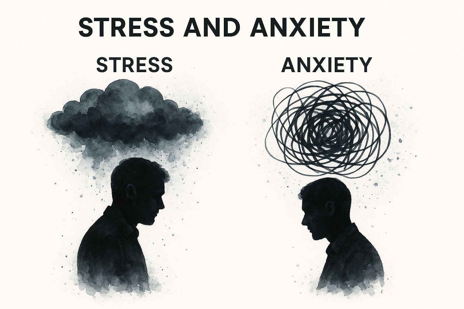 Infographic about differences between stress and anxiety