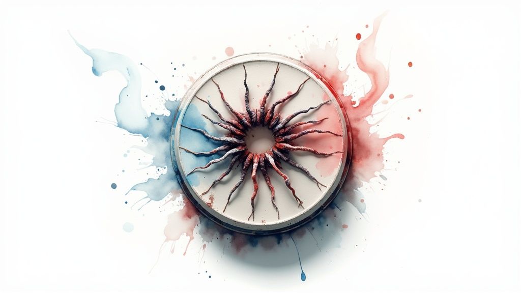 A person sitting and holding their head, looking tired and weak.