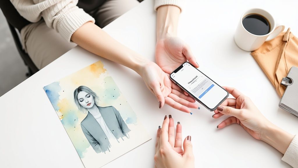A supportive hand resting on another person's shoulder, conveying care and encouragement.