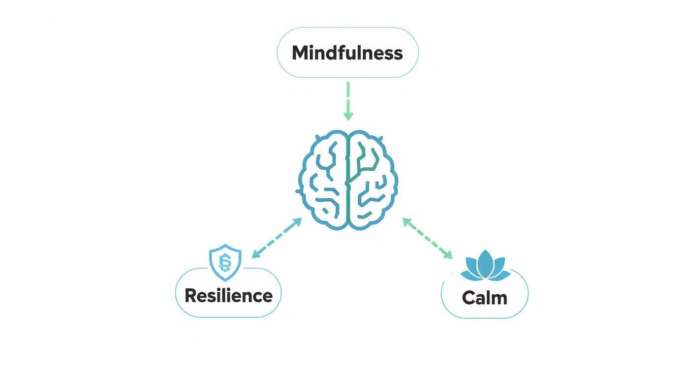 Infographic about benefits of mindfulness