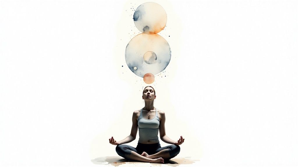 A person sitting in a calm, meditative pose with a gentle light glowing around them, symbolizing the start of a healing journey.