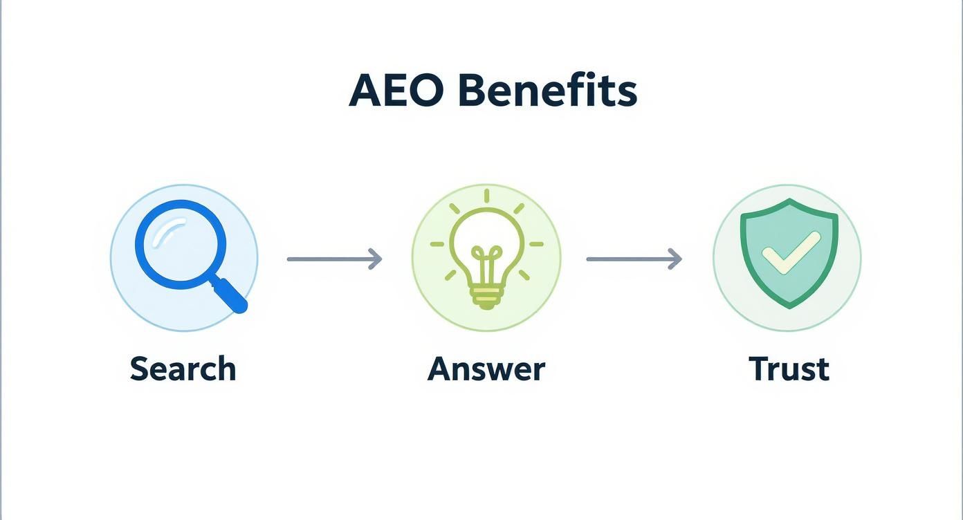 Infographic about what is answer engine optimization