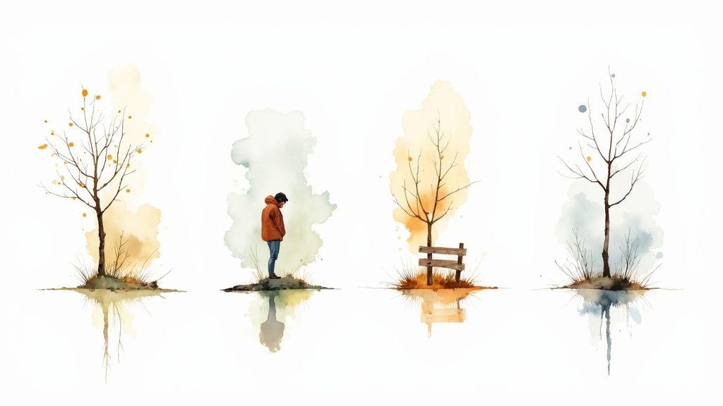 Blühende Landschaft am Jakobsweg im Frühling