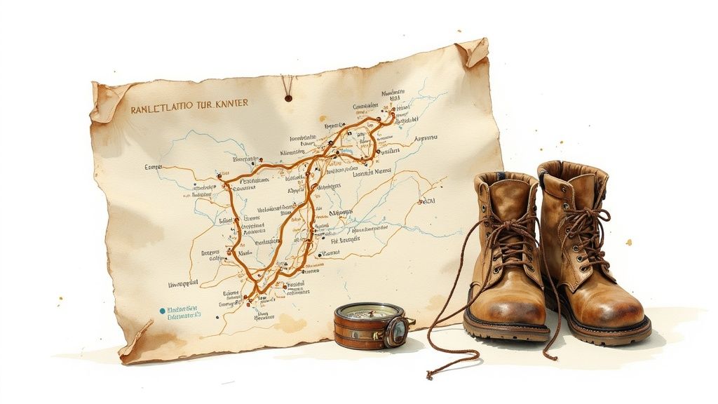 Papierkarte Iberische Halbinsel