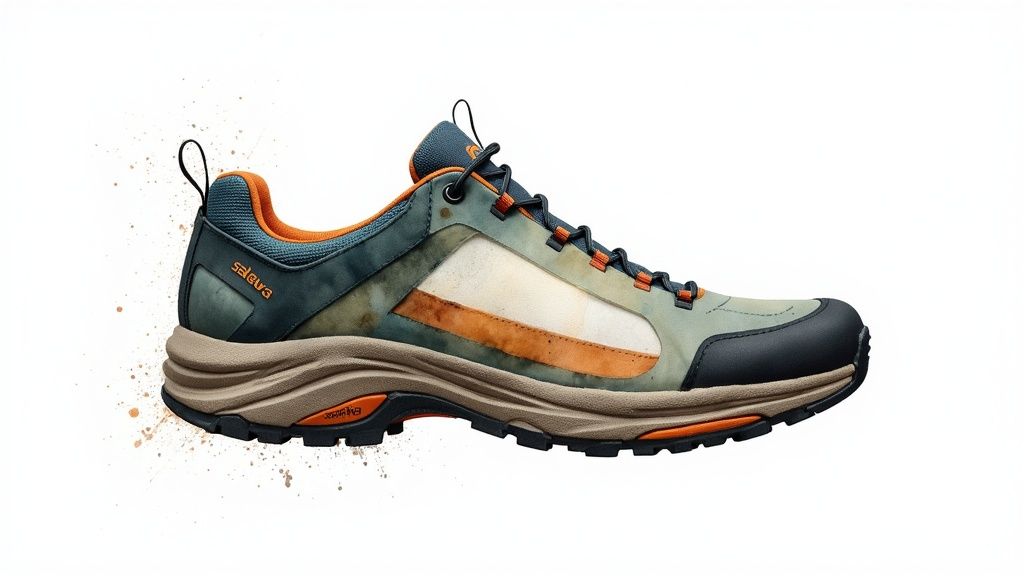 Salewa Wanderschuh für Herren in Grau-Orange mit robuster Sohle und wasserfestem Obermaterial