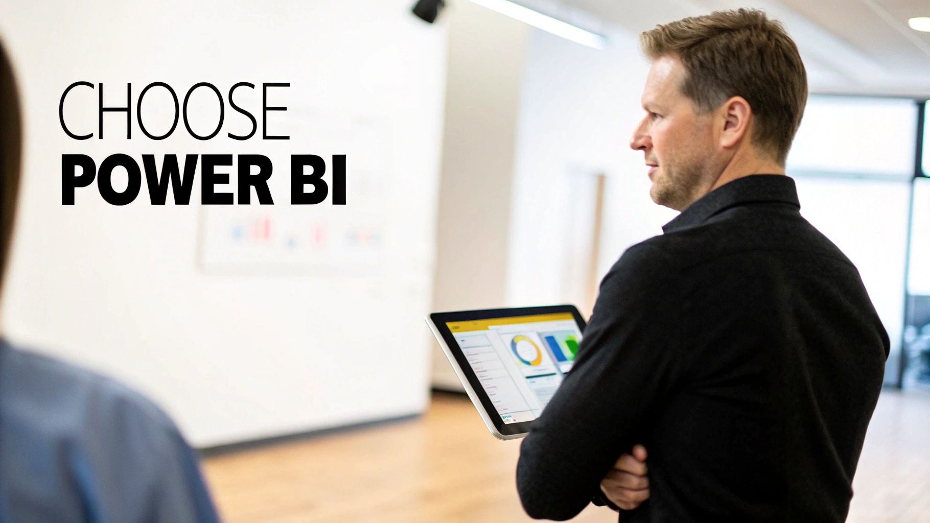 A professional business dashboard showing charts and graphs on a laptop screen