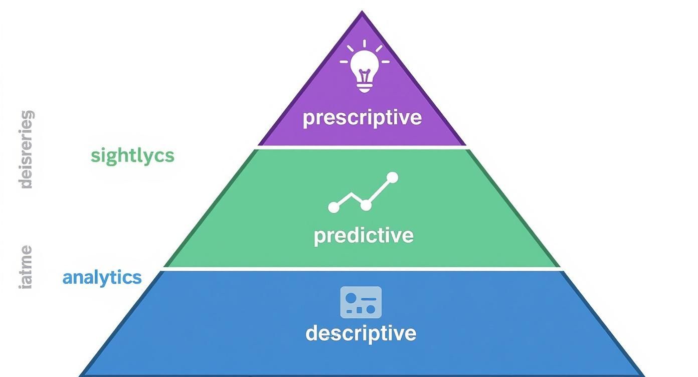 Infographic about descriptive predictive and prescriptive analytics