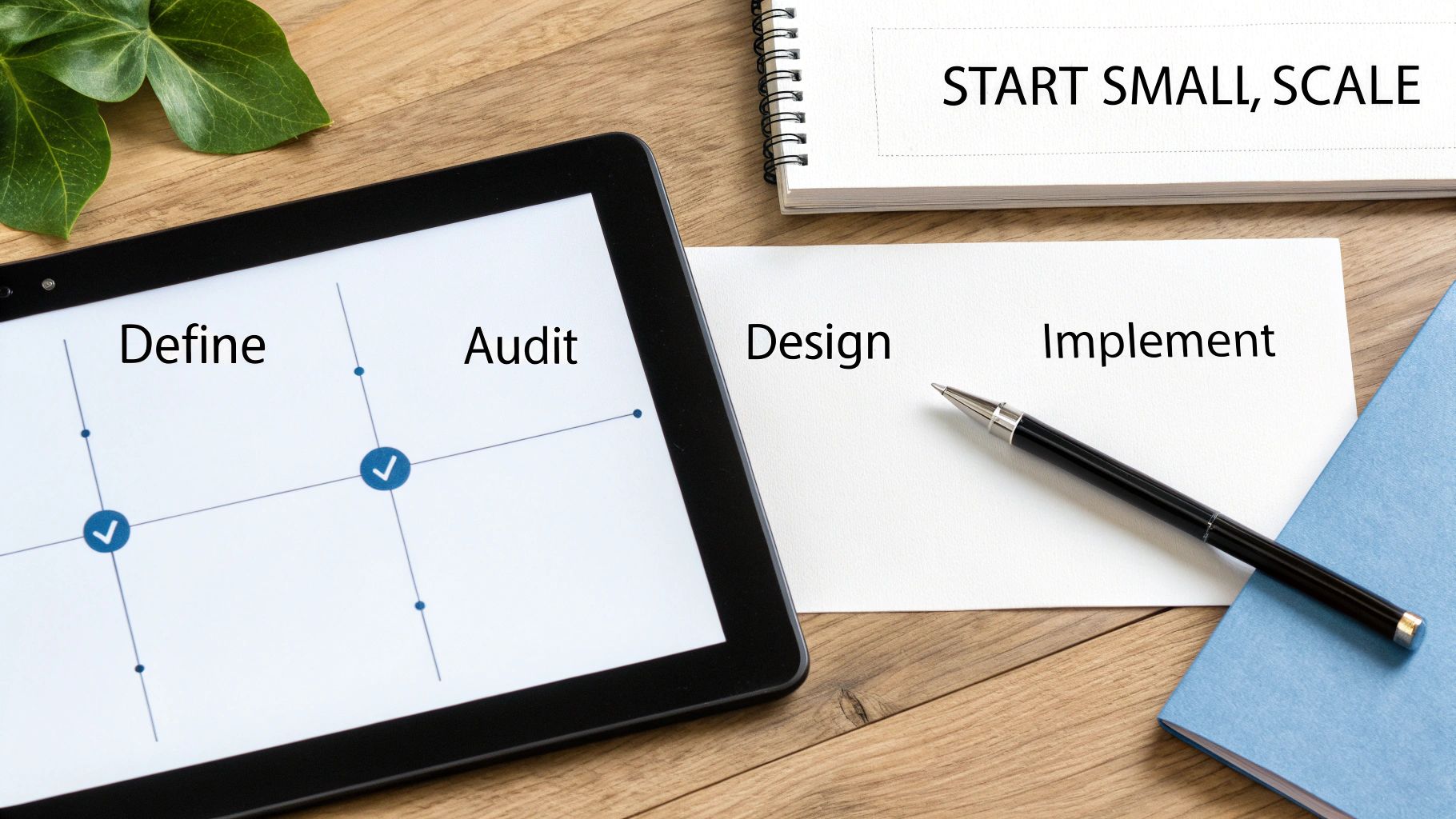 A person drawing a strategic roadmap on a whiteboard, symbolizing the implementation plan for data architecture.