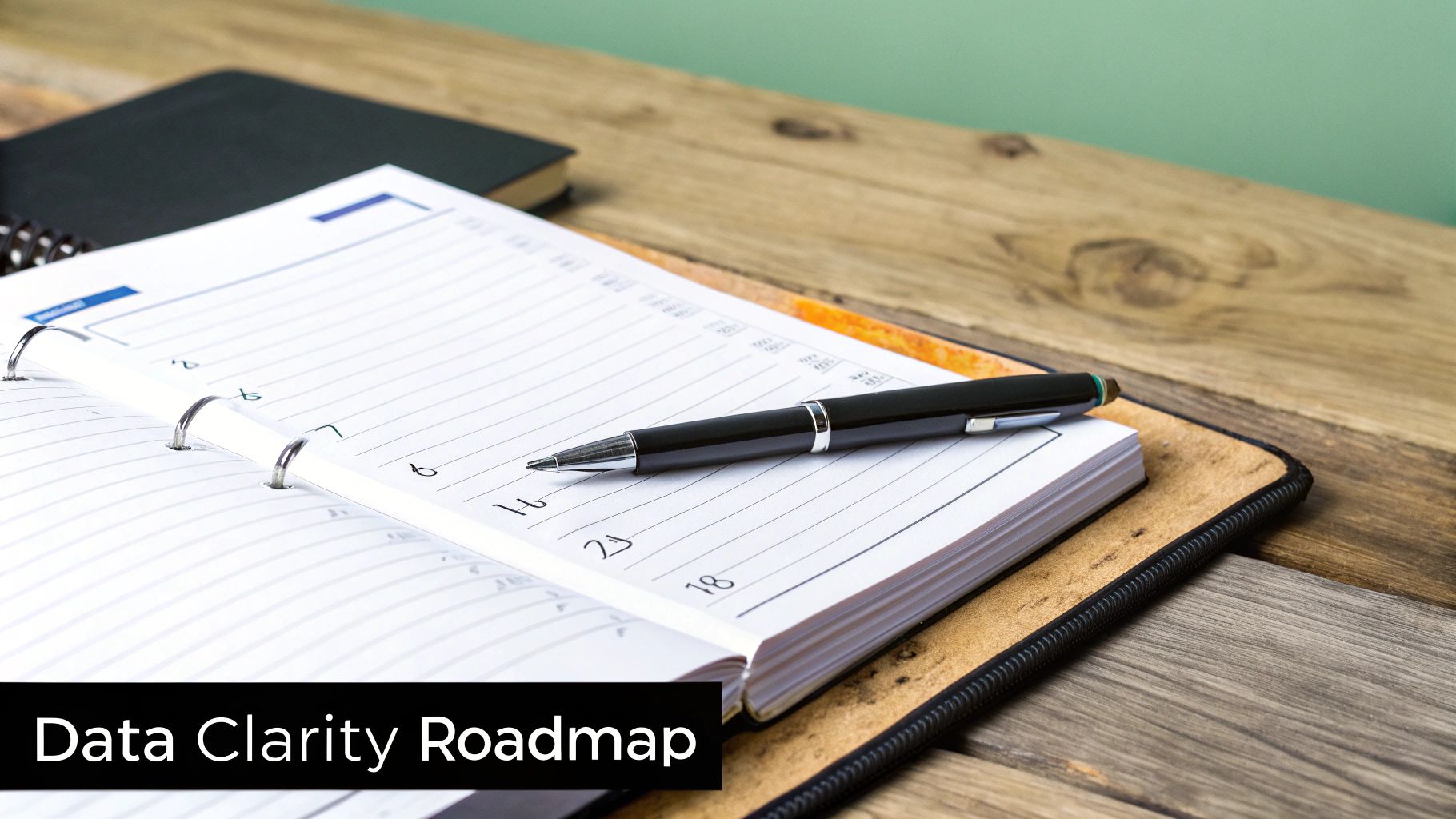 A person pointing at a clear roadmap on a whiteboard, illustrating a data strategy.