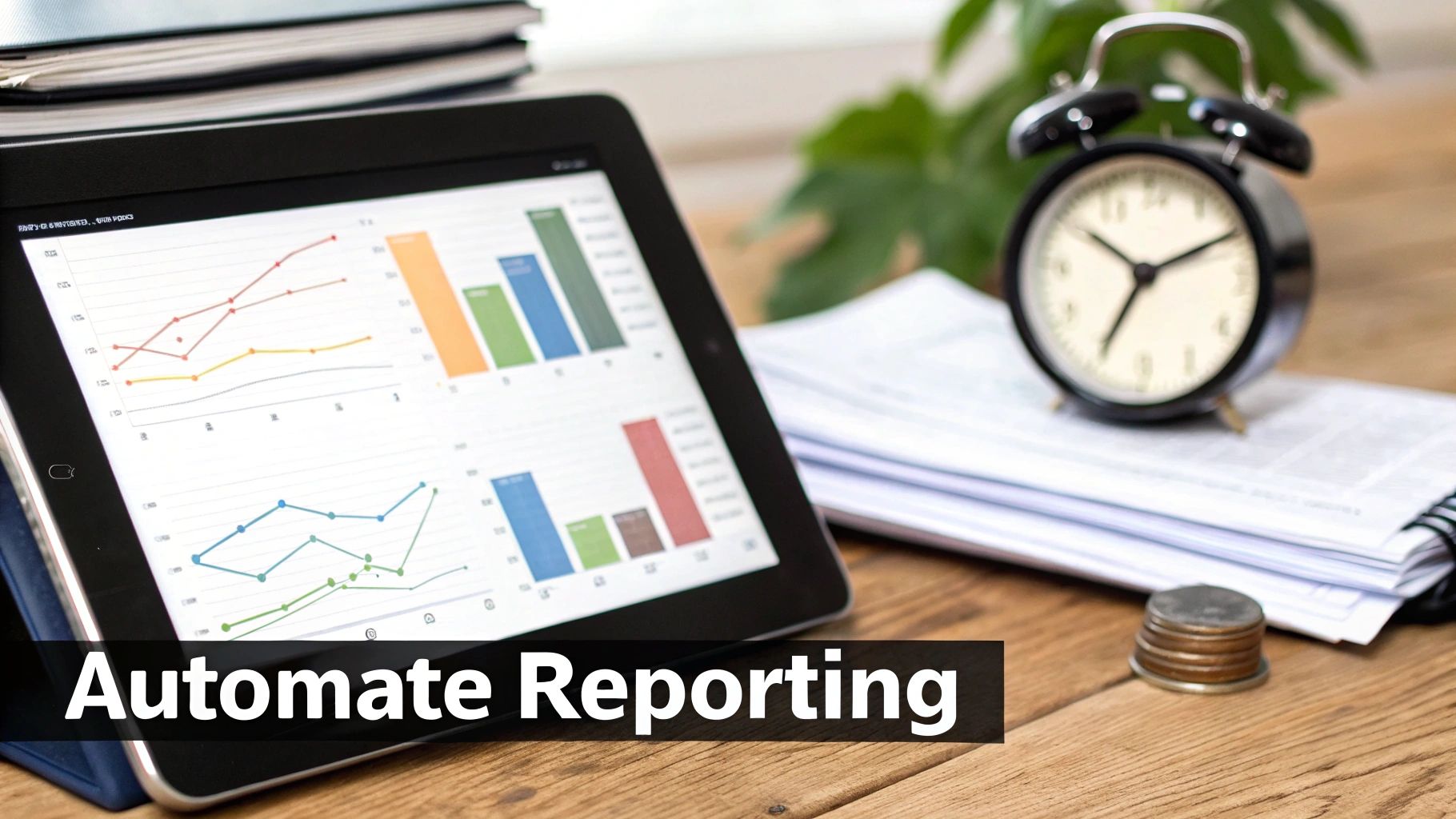 A dashboard showing key performance indicators with clear charts and graphs, representing tangible business ROI.