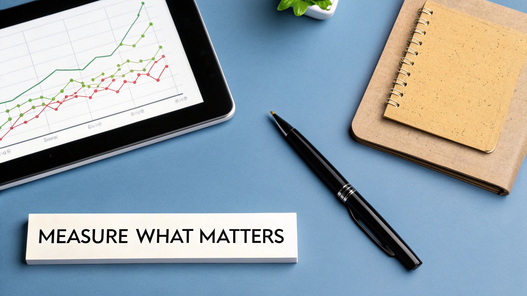 A detailed financial dashboard on a tablet showing charts, graphs, and key performance indicators.