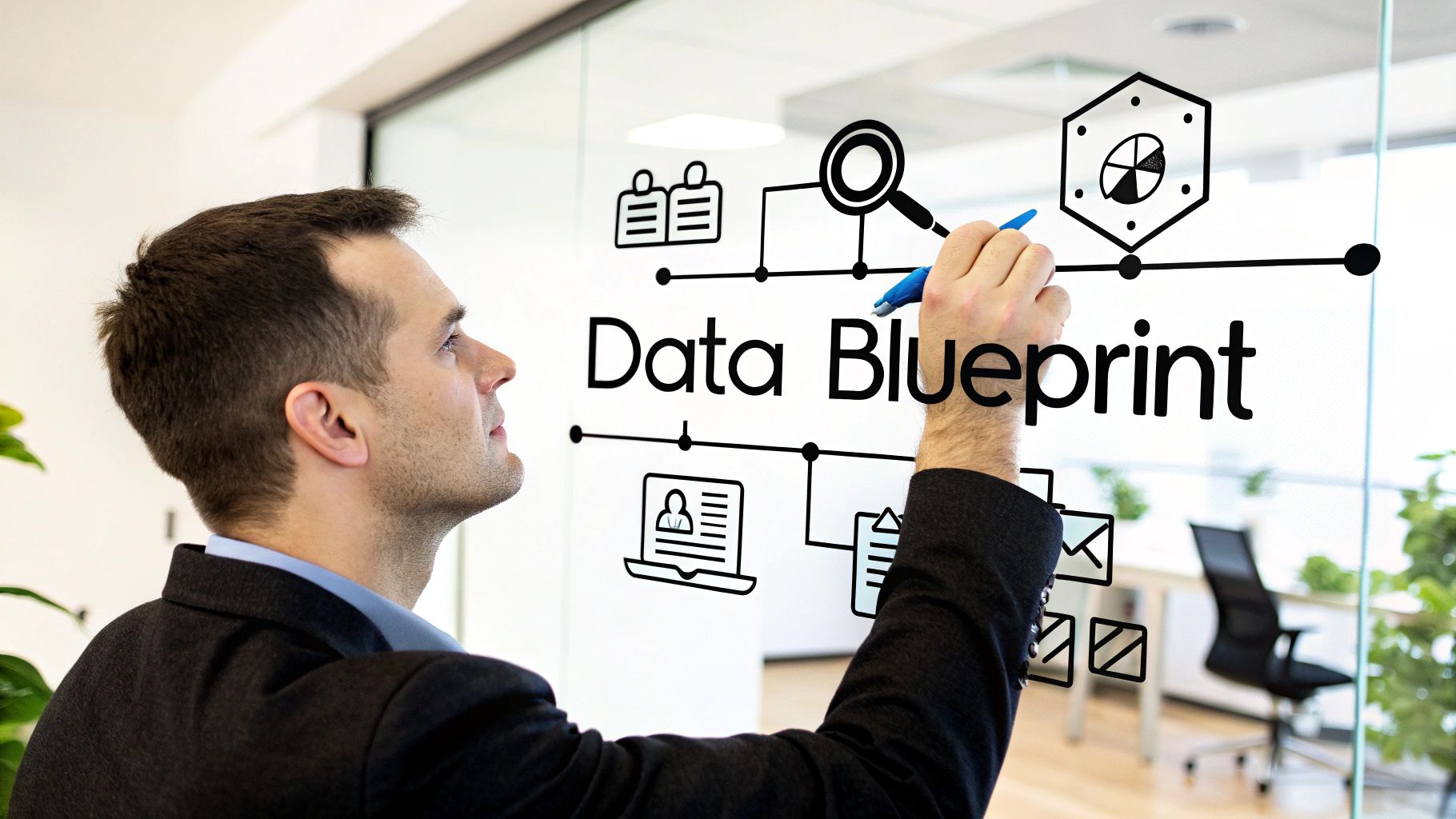 A clear, modern graphic showing different application logos (like Shopify, QuickBooks, Salesforce) connected by lines flowing into a central database icon, representing the work of a data integration consultant.