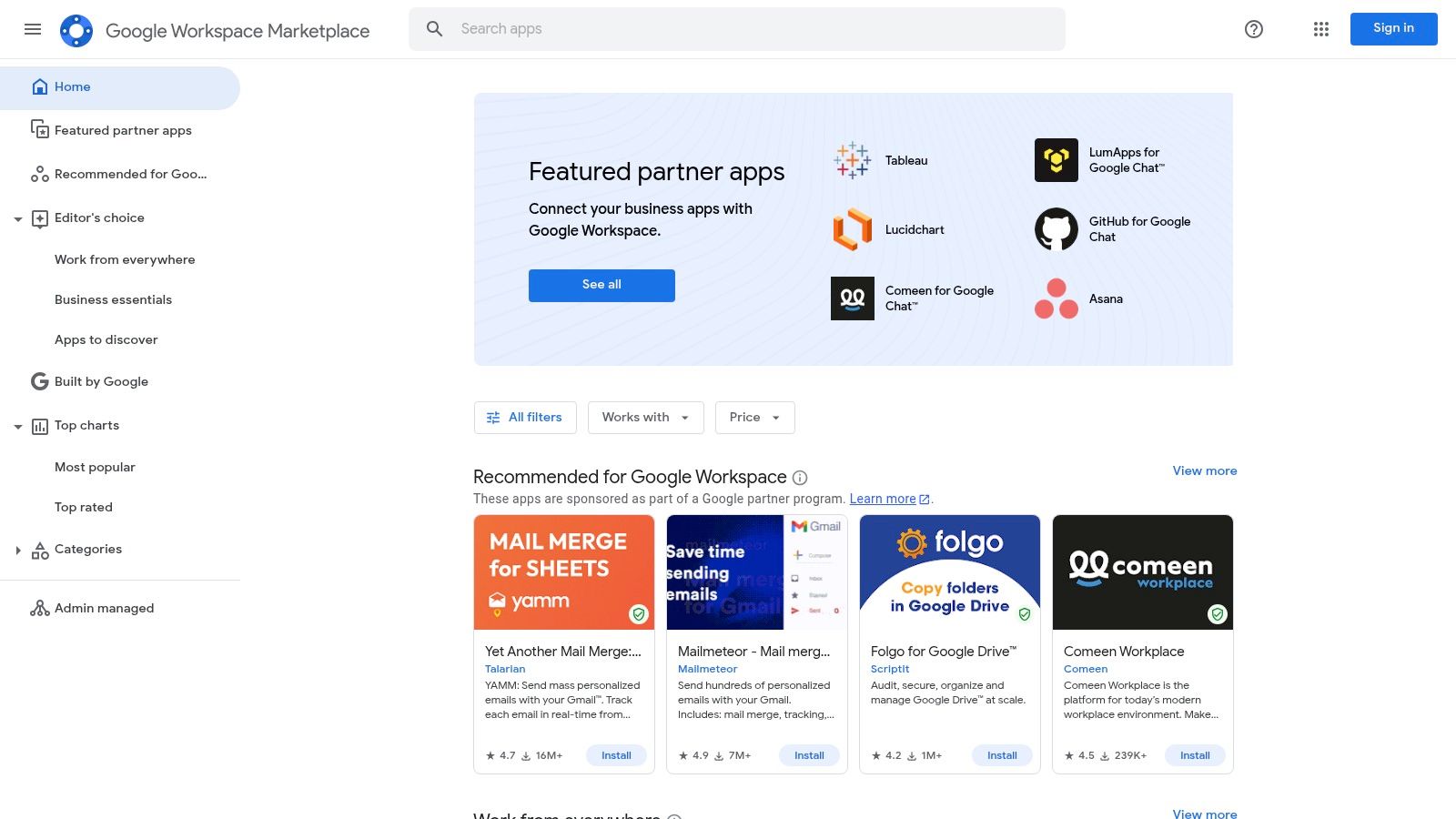 Google Workspace Marketplace (Sheets add‑ons)