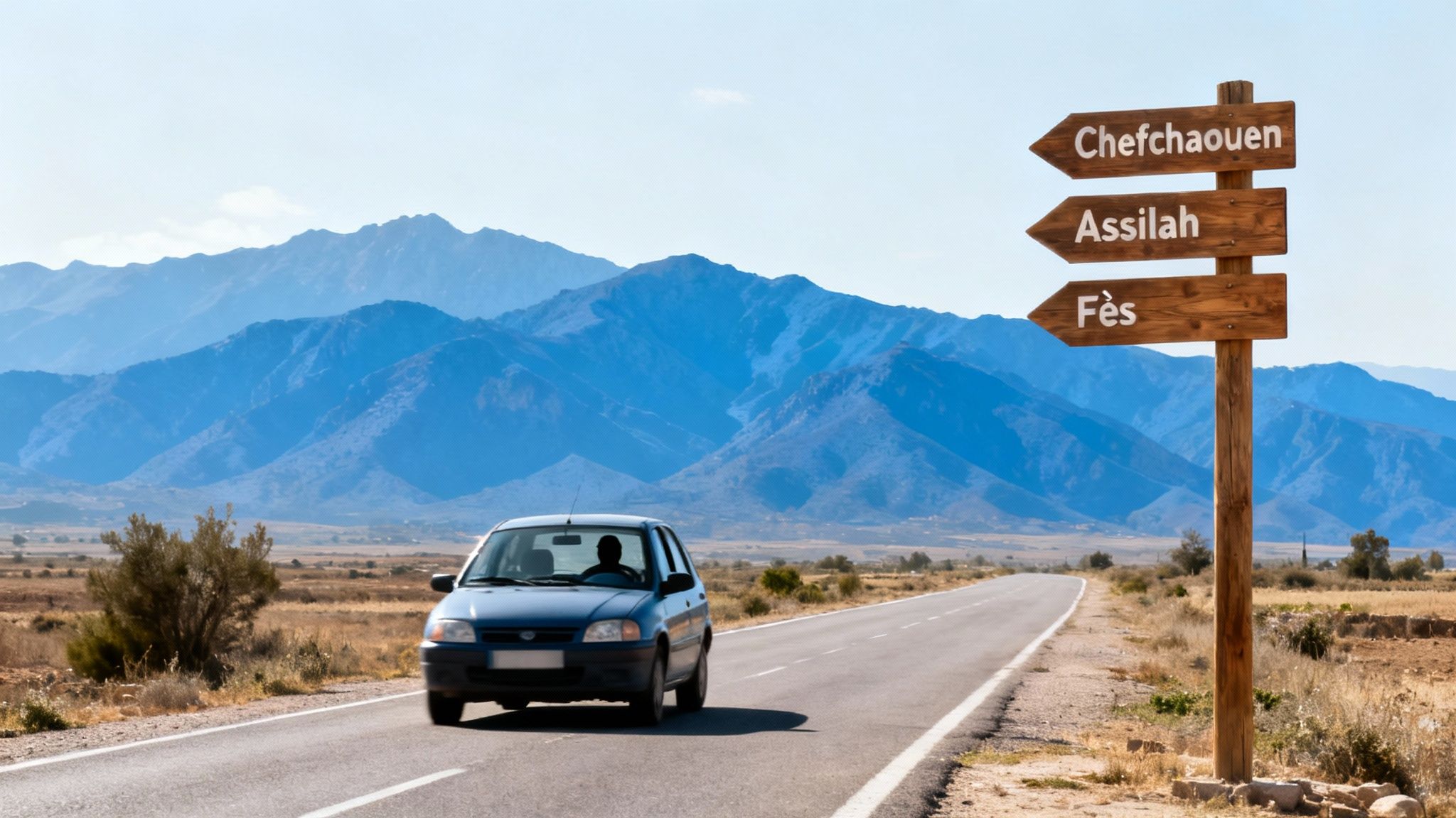 Vue routière près de Tanger