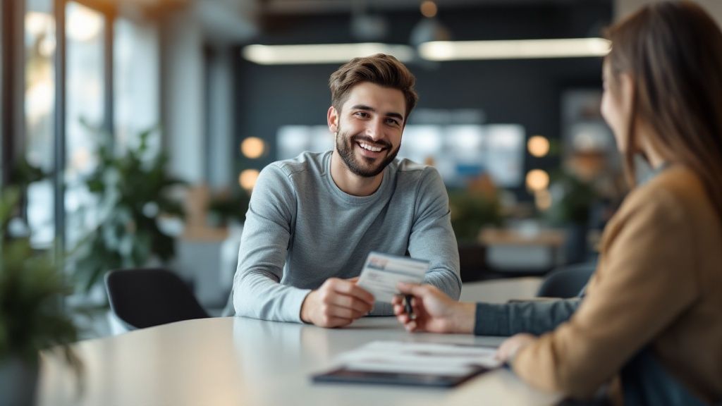 Voiture de Location Jeune Conducteur : Guide Facile et Complet 1 Une jeune femme souriante au volant d'une voiture de location, prête pour un road trip.
