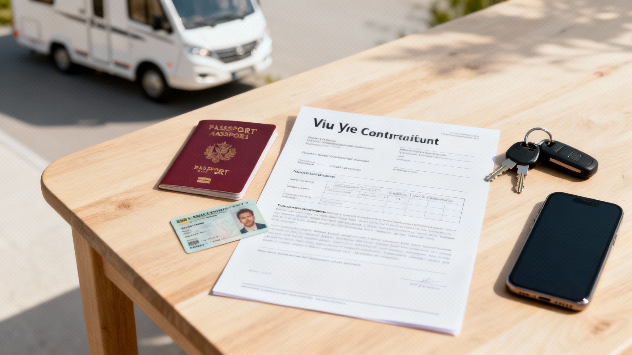 Papiers et clés de location posés sur une carte du Maroc